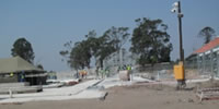 Construction of TB Accommodation at Catherine Booth Hospital. Picture shows preparation of concrete surface beds around the courtyard in the TB wards.