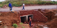 Construction of a culvert and gabions on wing walls in Block W, Soshanguve