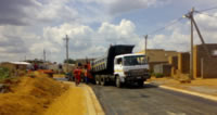 Typical view of road after receiving primer, ready for surfacing. 